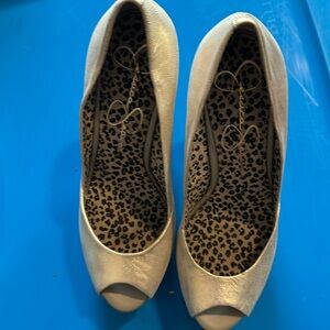 Jessica Simpson peep toe platform wedges